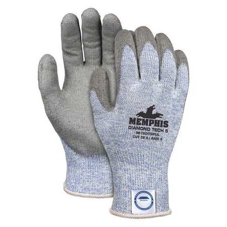 Mcr Safety Cut Resistant Coated Gloves, A5 Cut Level, Polyurethane, XL, 1 PR 9672DT5PUXL