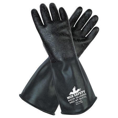 MCR SAFETY 14" Chemical Resistant Gloves, Butyl, L, 1 PR CP14RL