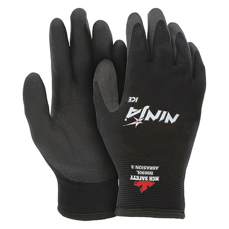 Mcr Safety Ninja Ice Insulated Work Gloves, 15-Gauge, Coated Palm and Fingertips, Black, XL, 1 Pair N9690XL