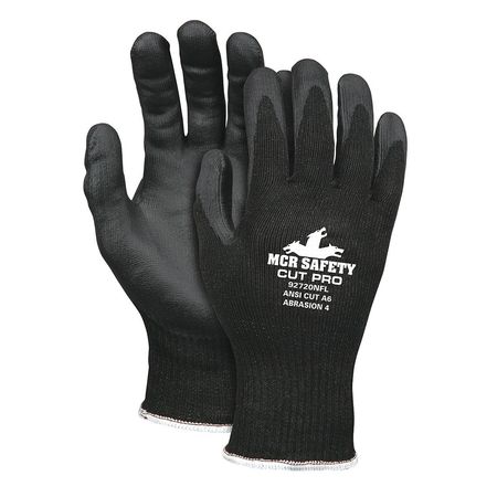 Mcr Safety Cut Resistant Coated Gloves, A6 Cut Level, Foam Nitrile, L, 1 PR 92720NFL