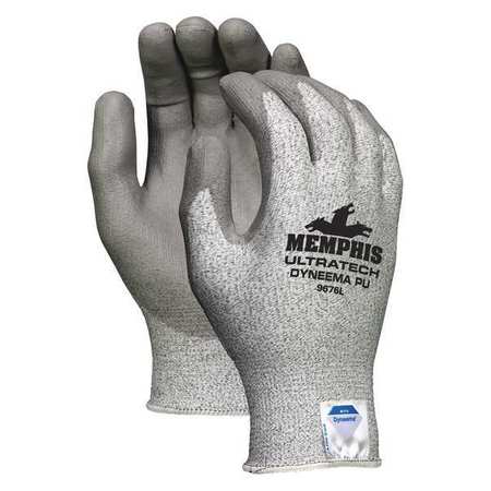 MCR SAFETY Cut Resistant Coated Gloves, A3 Cut Level, Polyurethane, L, 1 PR 9676L
