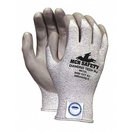 Mcr Safety Cut Gloves, XS, Gray/Salt and Pepper, PR 9672XS