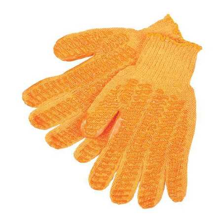 Mcr Safety Knit Gloves, L, Orange, PVC Material, PK12 9675LM