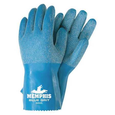 Mcr Safety Natural Rubber Latex Coated Gloves, Full Coverage, Blue, S, PR 6852S
