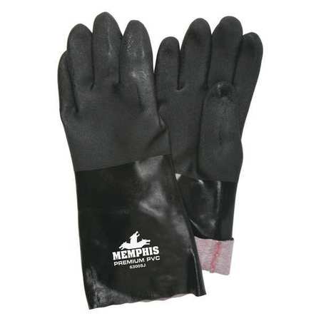 MCR SAFETY 14" Chemical Resistant Gloves, PVC, L, 12PK 6300SJ