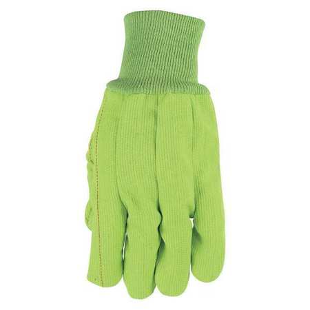 MCR SAFETY Coated Gloves, L, High Vis Green, PK12 9018CDG