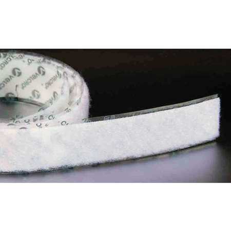 VELCRO BRAND Reclosable Fastener, Rubber Adhesive, 75 ft, 3/4 in Wd, White 186762