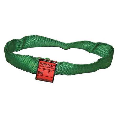 STREN-FLEX Round Sling, Endless, Green, 12 ft. L STRERS2-12