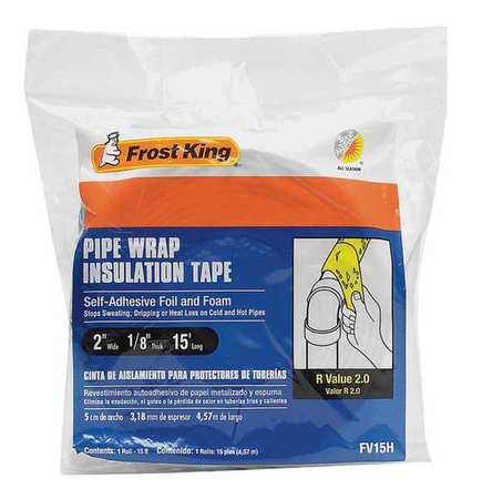 FROST KING 2" x 15 Ft. Foam & Foil Pipe Insulation Wrap FV15H