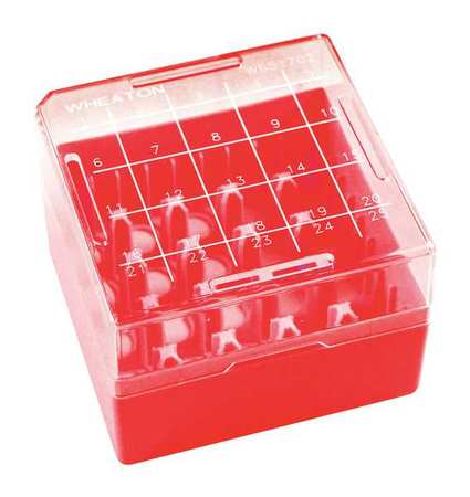 WHEATON Freezer Box, Red, PK10 W651703-R