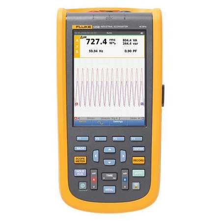 FLUKE Compact Handheld Oscilloscope, 40 MHz, 2 Channels, 5.7 in Color TFT FLUKE-125B/WWG