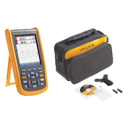 FLUKE Compact Handheld Oscilloscope, 40 MHz, 2 Channels, 5.7 in Color TFT FLUKE-124BS/WWG