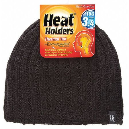 Heat Holders Knit Cap, Acrylic, Black, Universal, Fitted MHHH910BLK
