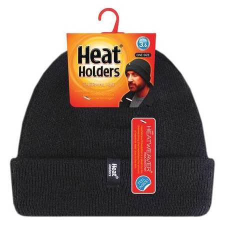 HEAT HOLDERS Knit Cap, Acrylic, Black, Universal MHHRT910BLK