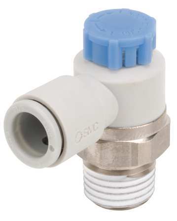 SMC Speed Control Valve, 5/32 In Tube, 1/4 In AS2211F-N02-03SA