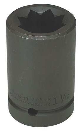 1 in Drive Impact Socket 1 7/16 in Size, Deep Socket, black oxide -  WRIGHT TOOL, 8946R