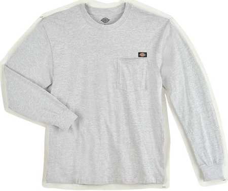 Dickies Long Sleeve T-Shirt, Cotton, Ash Gray, L WL450AG L