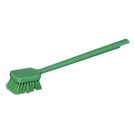 Tough Guy 3 1/2 in W Scrub Brush, Stiff, 15 3/4 in L Handle, 4 1/2 in L Brush, Green, Plastic 48LZ36