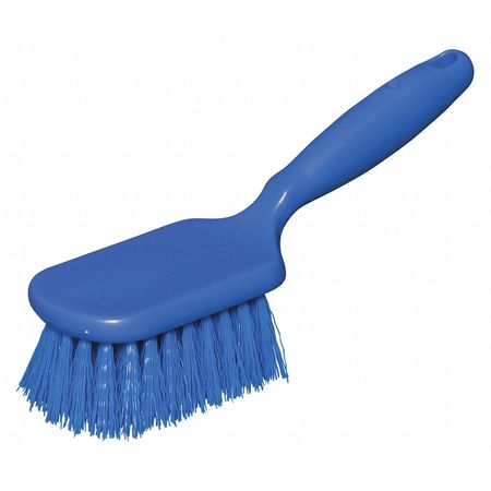 Tough Guy 3 1/2 in W Scrub Brush, Stiff, 5 1/2 in L Handle, 4 1/4 in L Brush, Blue, Plastic, 10 in L Overall 48LZ40
