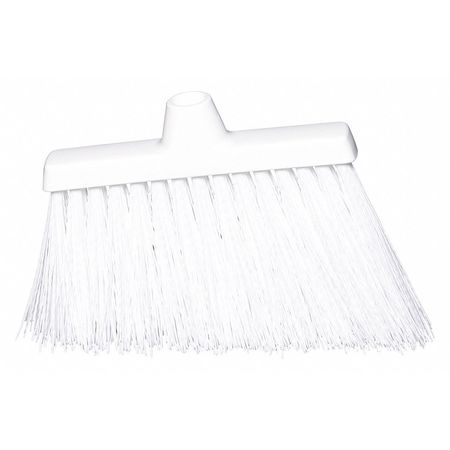 Tough Guy 9 1/8 in Sweep Face Broom Head, Stiff, Synthetic, White 48LZ44