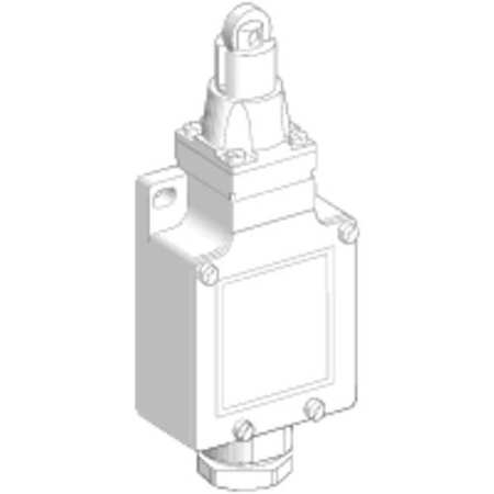 TELEMECANIQUE SENSORS Limit Switch, Plunger, Roller, 1NC/1NO, 10A @ 240V AC, Actuator Location: Top XCKL102