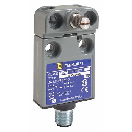 TELEMECANIQUE SENSORS Limit Switch, No Lever, Rotary, SPDT, 6A @ 240V AC 9007MS04S0084