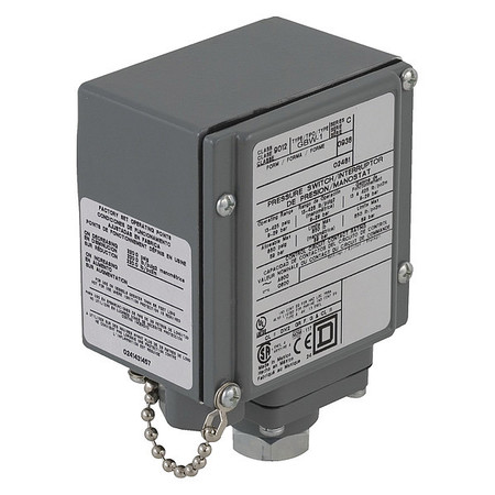 TELEMECANIQUE SENSORS Pressure Switch, (1) Port, 1/4-18 in FNPT, SPDT, 20 to 675 psi, Standard Action 9012GEW2