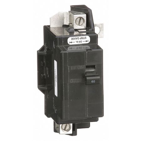 Square D Miniature Circuit Breaker, QO Series 60A, 2 Pole, 120/240V AC QOM60VH