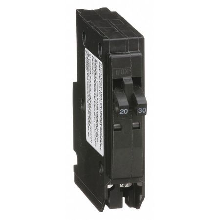 SQUARE D Miniature Circuit Breaker, QO Series 20/30A, 1x1, 1x1 Pole, 240V AC QO2030