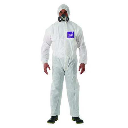 ANSELL Coveralls, 25 PK, White, SMS, Zipper WH15-S-92-106-04
