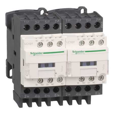SCHNEIDER ELECTRIC IEC Magnetic Contactor, 4 Poles, 120 V AC, 25 A, Reversing: Yes LC2DT25G7
