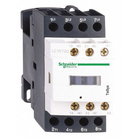 SCHNEIDER ELECTRIC IEC Magnetic Contactor, 4 Poles, 240 V AC, 20 A LC1DT20U7