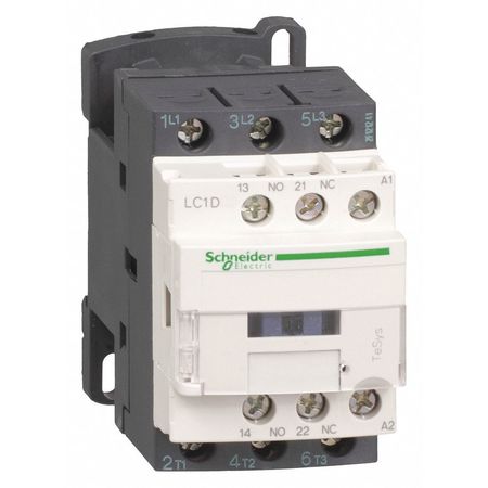 SCHNEIDER ELECTRIC IEC Magnetic Contactor, 3 Poles, 220 V AC, 9 A, Reversing: No LC1D09M7