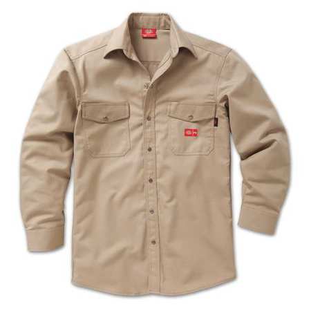 DICKIES FR Snap Front Shirt, XL, Khaki 2827KH XL 0R