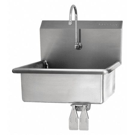 SANI-LAV Hand Sink, Wall, Faucet, 23inL, 9in Bowl D 504