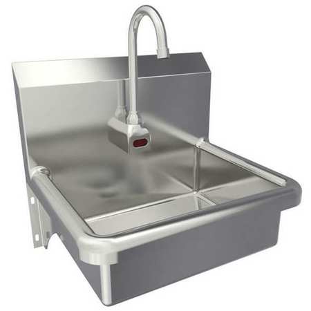 SANI-LAV Hand Sink, Wall, Faucet, 15inH, 6in Bowl D 608B