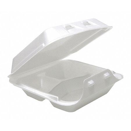 Pactiv Carry-Out Container, 7-1/2" W, White, PK150 YHLW07030000