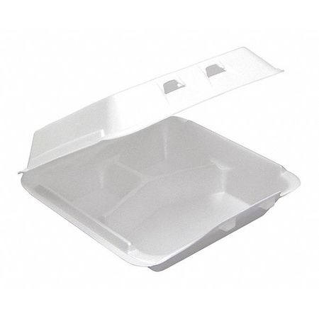 Pactiv Carry-Out Container, 9" W, White, PK150 YHLW09030000
