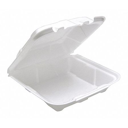 Pactiv Carry-Out Container, 8-1/8" W, White, PK150 YTD188010000