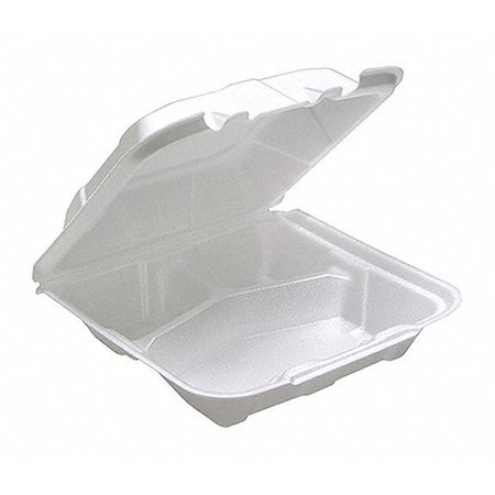 Pactiv Carry-Out Container, 8-1/8" W, White, PK150 YTD188030000