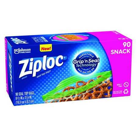 ZIPLOC Zipper Seal Reclosable Bag 6-1/2" x 3-1/4", 1.12 mil, Clear, Pk90 315892