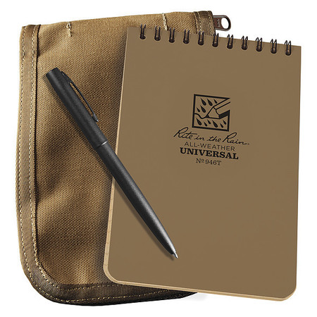 RITE IN THE RAIN Notebook Kit, 4in x 6in Sheet, Tan Cover 946T-KIT