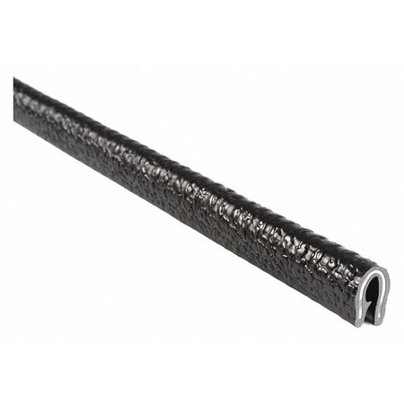 Trim-Lok Edge Trim, PVC, Aluminum, 250 ft Length, 0.635 in Overall Width 1350B2X1/2-250
