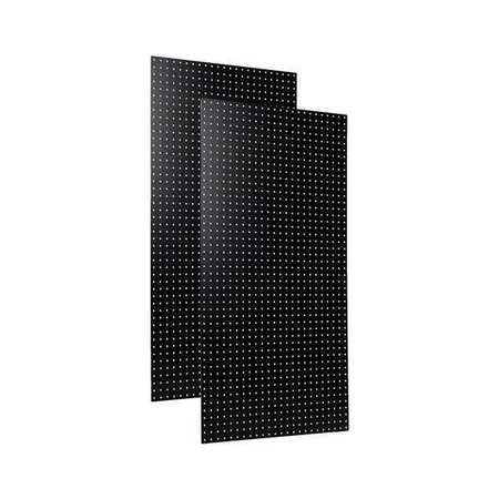 Triton Products (2) 24 In. W x 48 In. H x 1/4 In. D Black Heavy-Duty High Density Fiberboard Round Hole Pegboards TPB-2BK