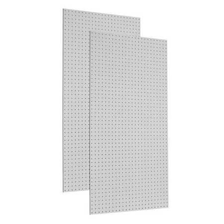 Triton Products (2) 24 In. W x 48 In. H x 1/4 In. D White Heavy-Duty High Density Fiberboard Round Hole Pegboards TPB-2W