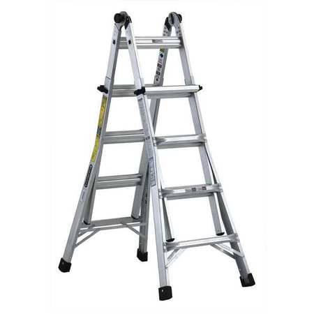 Louisville Multipurpose Ladder, Extension, Scaffold, Staircase, Stepladder Configuration, 15 ft, Aluminum L-2098-17