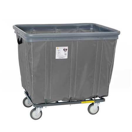 R&B WIRE PRODUCTS Vinyl Basket Truck with Air Cushion Bumper and Steel Base, 12 Bushel, Gray 412SOBC/GRY