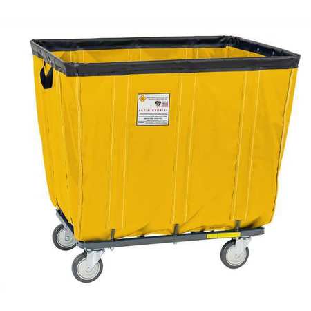 R&B WIRE PRODUCTS Antimicrobial Vinyl Basket Truck with Steel Base, 18 Bushel, Yellow 418SOC/ANTI/YEL