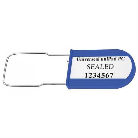 UNIVERSEAL Padlock Seal 3-1/4" x 3/64", Acrylic, Blue, Pk50 UPAD-PC BLUE50