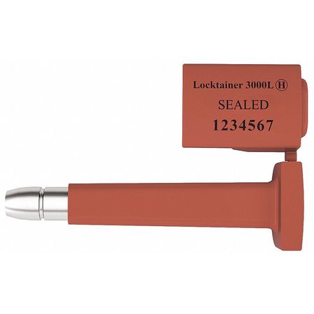 UNIVERSEAL Bolt Seal 3-1/2" x 21/64", Steel, Red, Pk50 L3000 L RED50